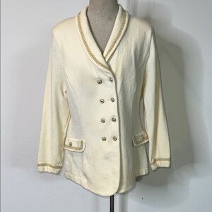St John by Marie Gray Winter White and Gold Jacket Blazer